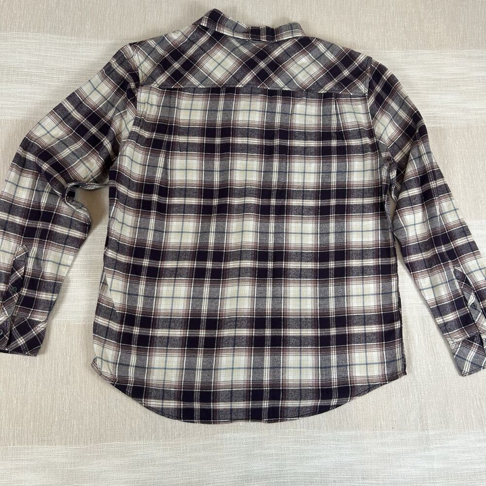 Quiksilver NWT Sz XL Mens Long Sleeve Flannel Shirt Purple Plaid Button Up - Picture 2 of 9